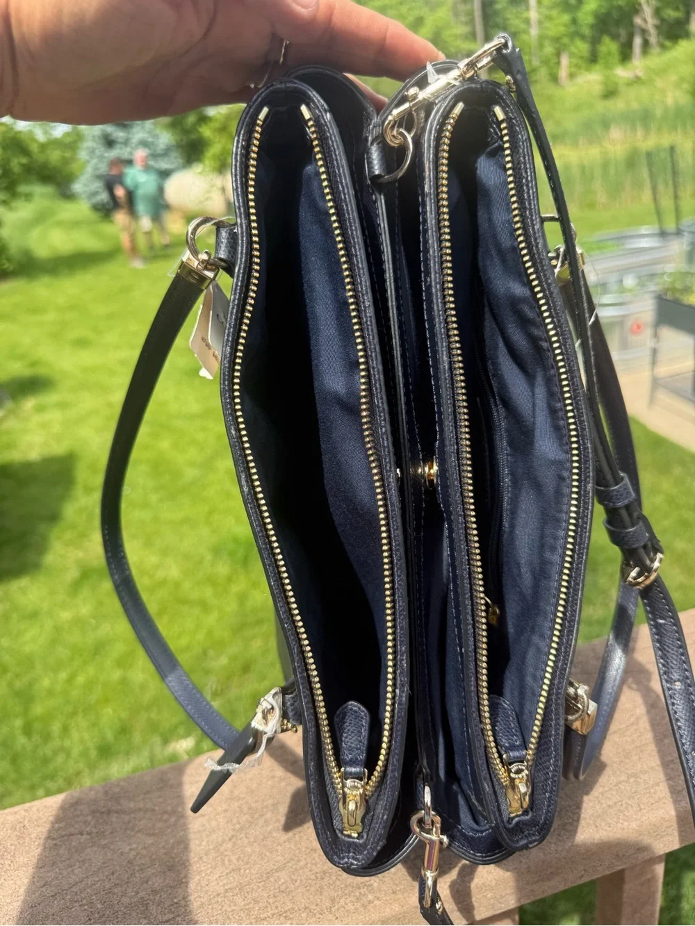 NWT Coach Christie Carryall Navy Blue Large crossbody Leather